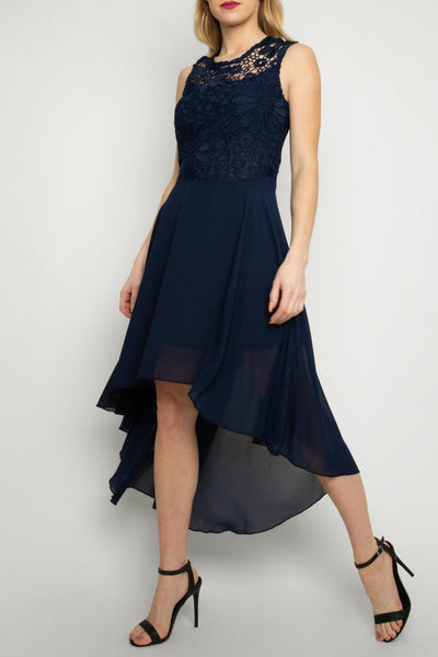 Lace Embroidered High Low Dress – Cutie London