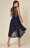 Lace Embroidered High Low Dress