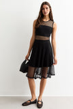 Sleeveless Mesh Midi Dress