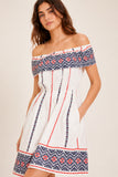 Bardot Border Print Dress