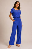 Mesh Insert Wide Leg Jumpsuit