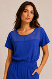 Mesh Insert Wide Leg Jumpsuit