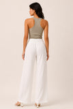 Wide Leg Linen Blend Trousers