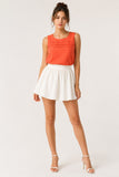 Swiss Dot Pleated Sleeveless Top