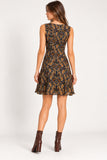 Orange & Ochre Tapestry Print Fit-and-Flare Mini Dress