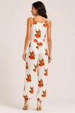 Floral Zip Front Sleeveless Jumpsuit
