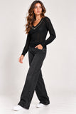 Black Embellished V-Neck Knit Jumper