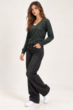 Dark Grey Embellished V-Neck Knit Jumper