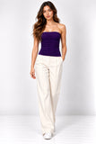 Purple Pleated 2-in-1 Bandeau Top & Mini Skirt