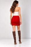 Red Pleated 2-in-1 Bandeau Top & Mini Skirt