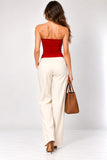 Red Pleated 2-in-1 Bandeau Top & Mini Skirt