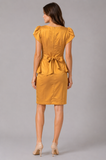 Gold Satin Peplum Dress