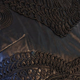 Faux Leather Embroidered Shift Mini Dress