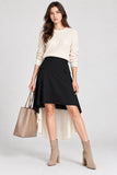 Two-Tone High-Low Chiffon Midi Skirt