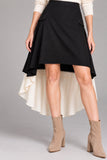 Two-Tone High-Low Chiffon Midi Skirt