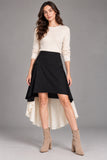 Two-Tone High-Low Chiffon Midi Skirt