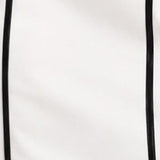 White Sleeveless Shift Dress with Black Piping