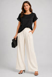 Satin Sequin Sleeve Top