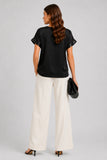 Satin Sequin Sleeve Top