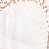 White Sheer Crochet Detail Tunic Top