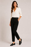 Black Textured High Waisted Trousers