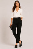 Black Textured High Waisted Trousers
