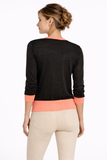 Contrast Trim Button-Front Cardigan