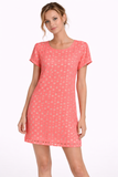Perforated Short Sleeve Mini Dress