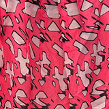 Abstract Print 3/4 Sleeve Blouse with Notch Neck