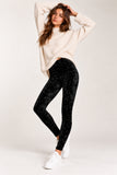 Black Crushed Velvet Stretch Leggings