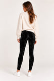 Black Crushed Velvet Stretch Leggings