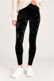 Black Crushed Velvet Stretch Leggings