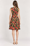 Black Floral Tiered Fit & Flare Dress