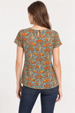 Teal Animal Print Short Sleeve Top