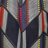 Navy Geo Print Tapered Trousers