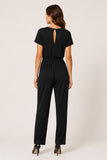 Short-Sleeve Jumpsuit with Cut-Out Yoke
