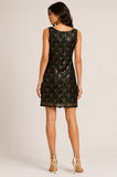 Black Art Deco Sequin Shift Dress