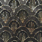 Black Art Deco Sequin Shift Dress