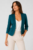 Cutie Teal 3/4 Sleeve Fitted Blazer