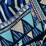 Geometric Print Sleeveless Shirt with Collar