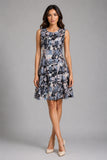 Floral Plaid A-Line Dress