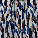 Abstract Print Sleeveless V-Neck Blouse