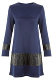 Leatherette Panel Mini Dress