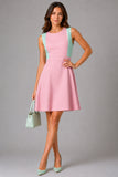 Colourblock Jacquard A-Line Dress