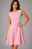 Colourblock Jacquard A-Line Dress