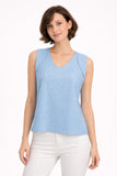 Textured Sleeveless V-Neck Top