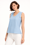 Textured Sleeveless V-Neck Top