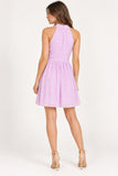 Lilac Halter Nneck Keyhole Mini Dress