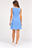 Powder Blue Pleated Front Mini Dress