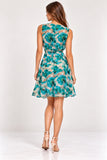 Green Watercolour Floral Chiffon Mini Dress